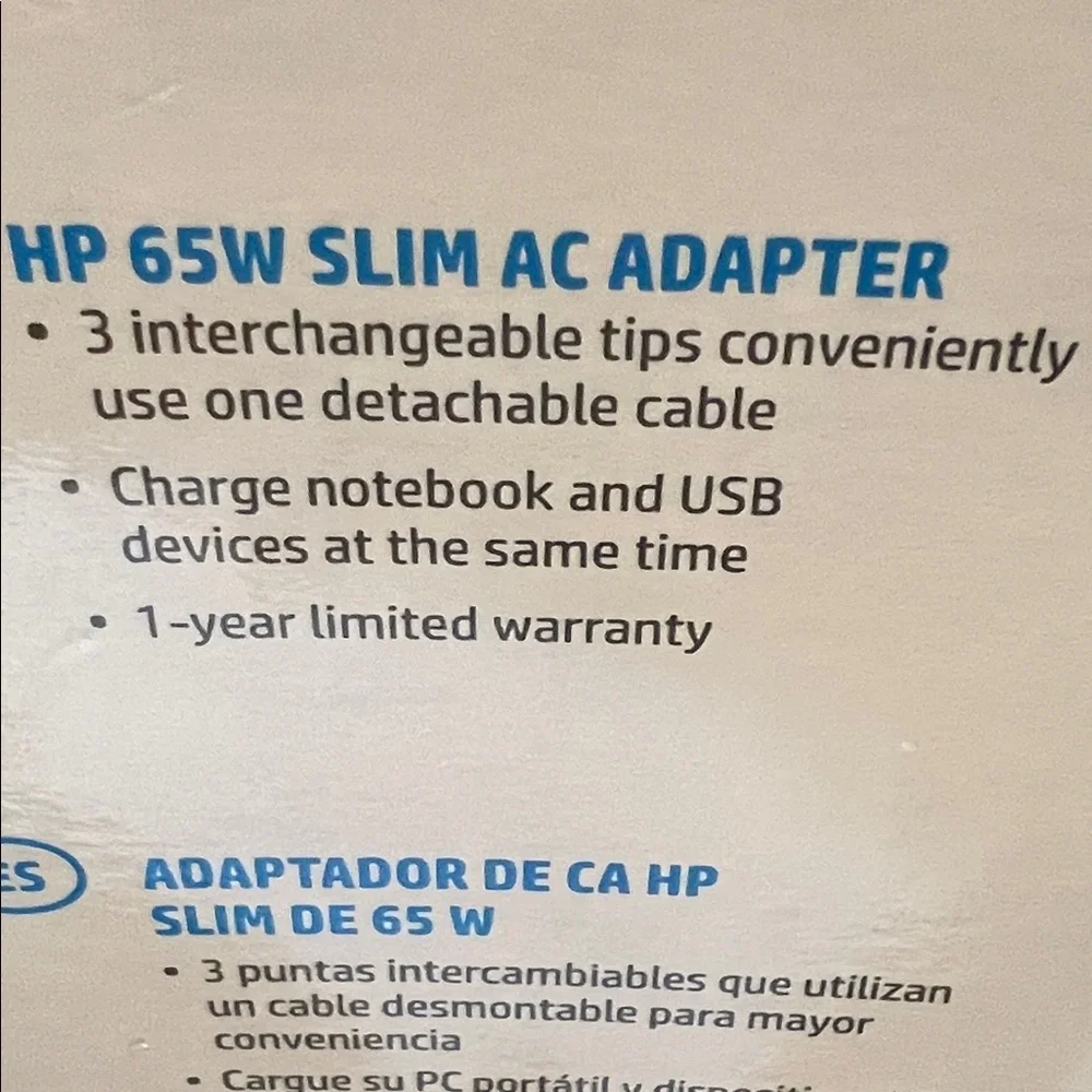 HP Blue and Black Slim AC Adapter